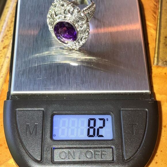 Moroccan Amethyst Sterling Silver Artistic Dragonfly Ring Size 9 - Picture 9 of 9